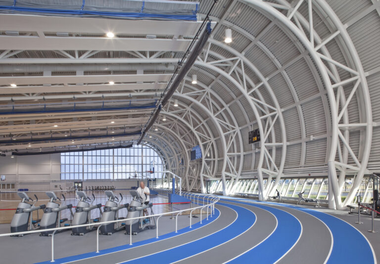 The walking track in the Jim Flaherty Field House.